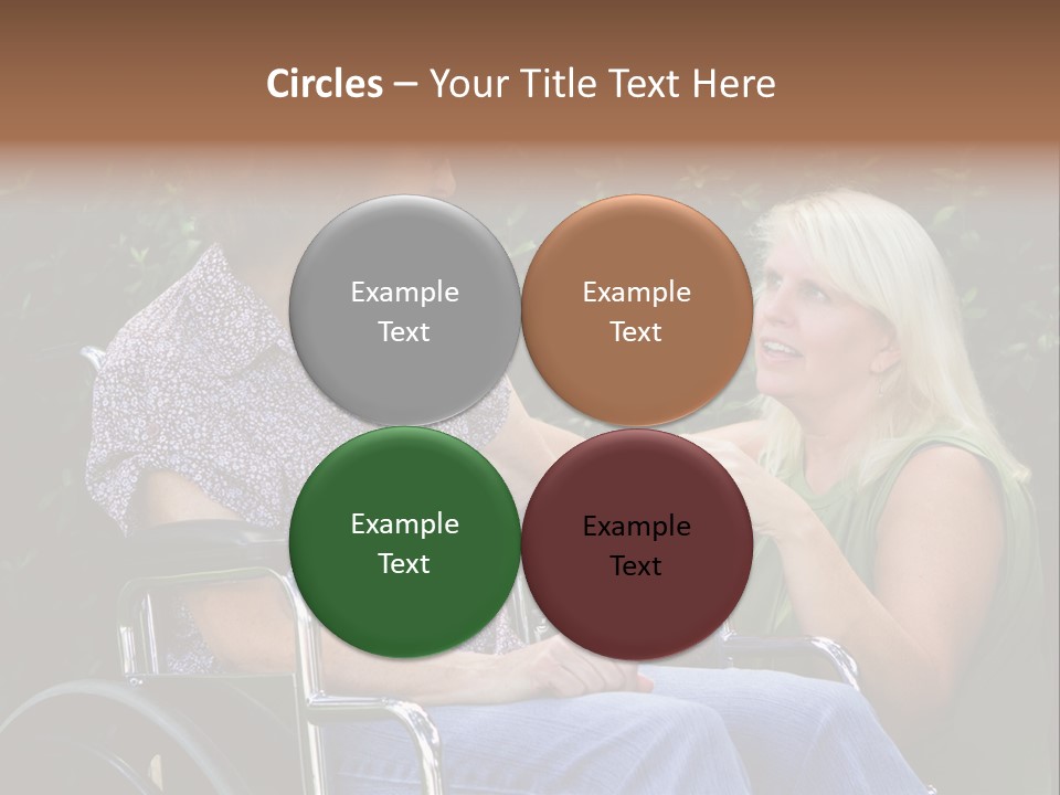A Woman In A Wheel Chair Talking To Another Woman PowerPoint Template