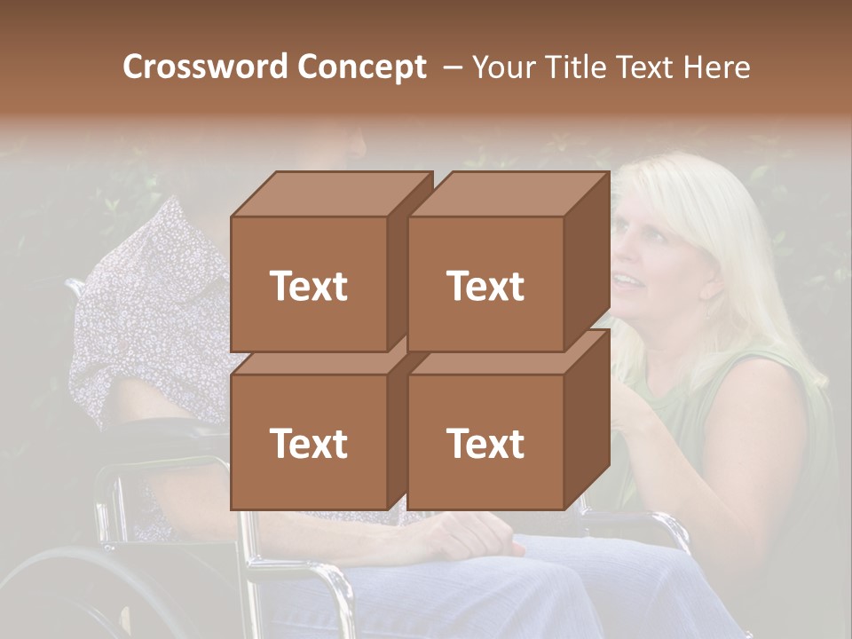 A Woman In A Wheel Chair Talking To Another Woman PowerPoint Template