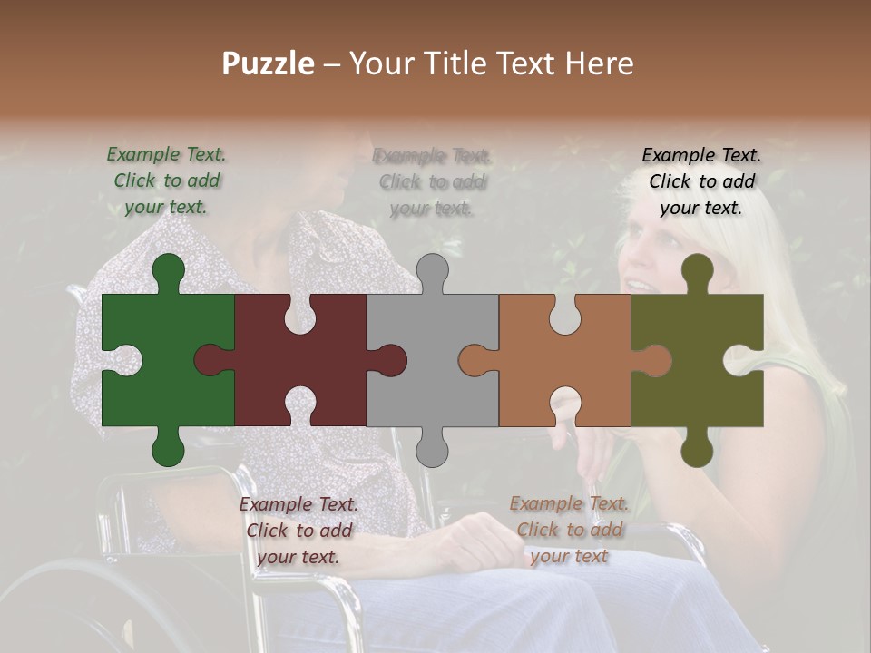 A Woman In A Wheel Chair Talking To Another Woman PowerPoint Template