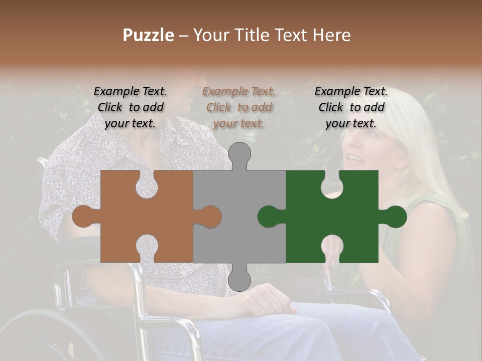 A Woman In A Wheel Chair Talking To Another Woman PowerPoint Template