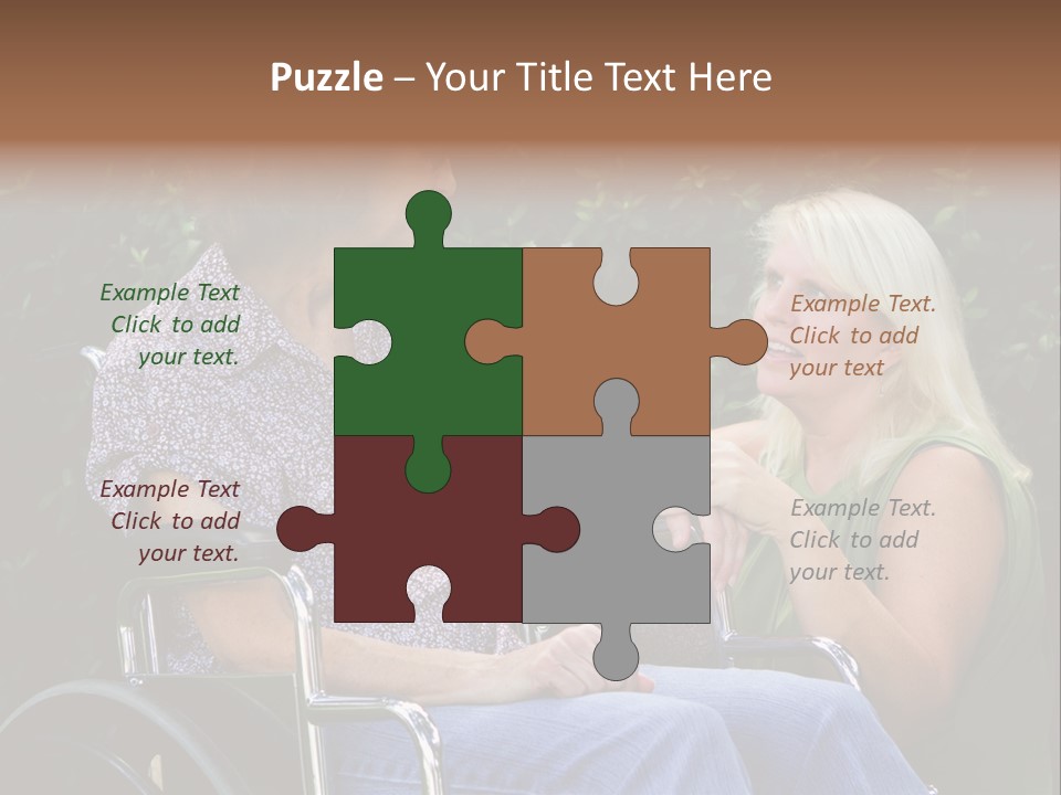 A Woman In A Wheel Chair Talking To Another Woman PowerPoint Template