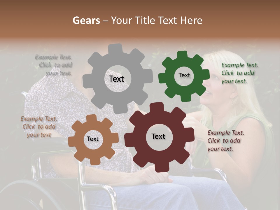 A Woman In A Wheel Chair Talking To Another Woman PowerPoint Template