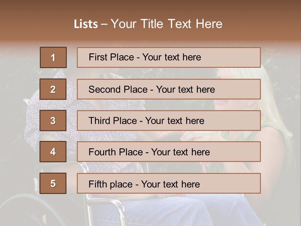 A Woman In A Wheel Chair Talking To Another Woman PowerPoint Template