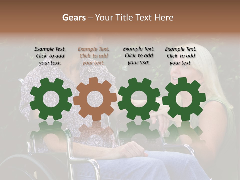 A Woman In A Wheel Chair Talking To Another Woman PowerPoint Template