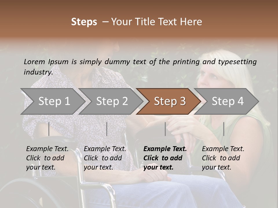 A Woman In A Wheel Chair Talking To Another Woman PowerPoint Template