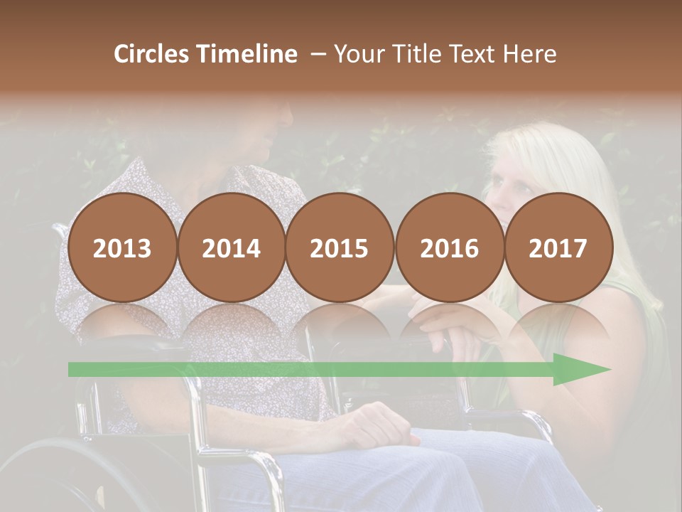 A Woman In A Wheel Chair Talking To Another Woman PowerPoint Template