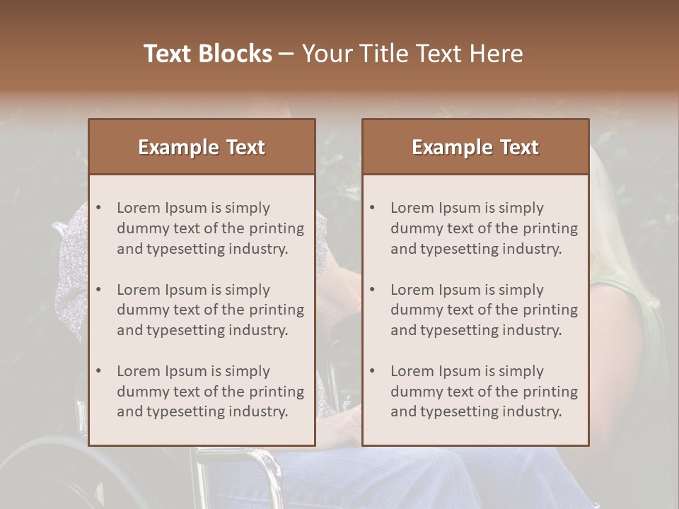 A Woman In A Wheel Chair Talking To Another Woman PowerPoint Template