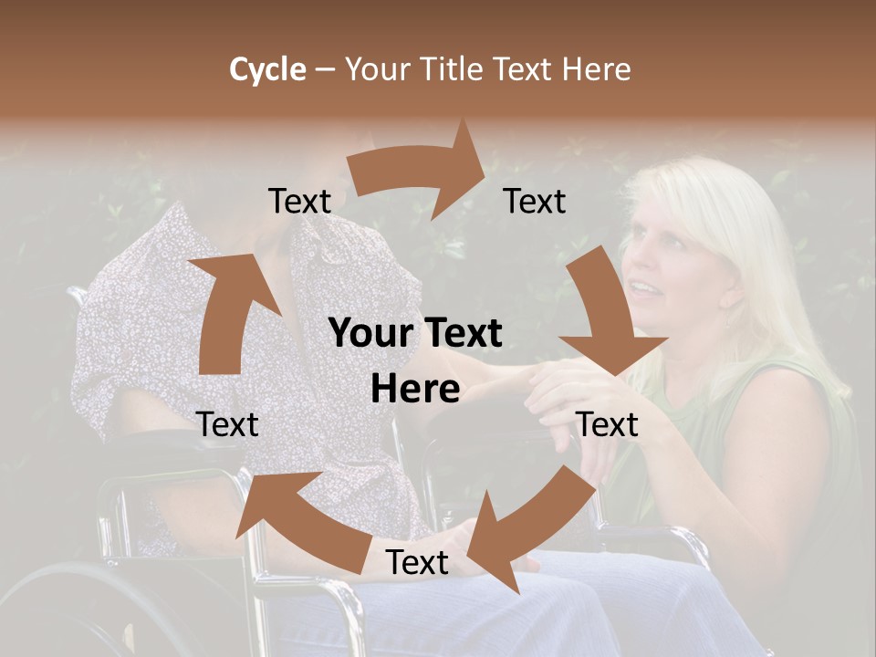 A Woman In A Wheel Chair Talking To Another Woman PowerPoint Template