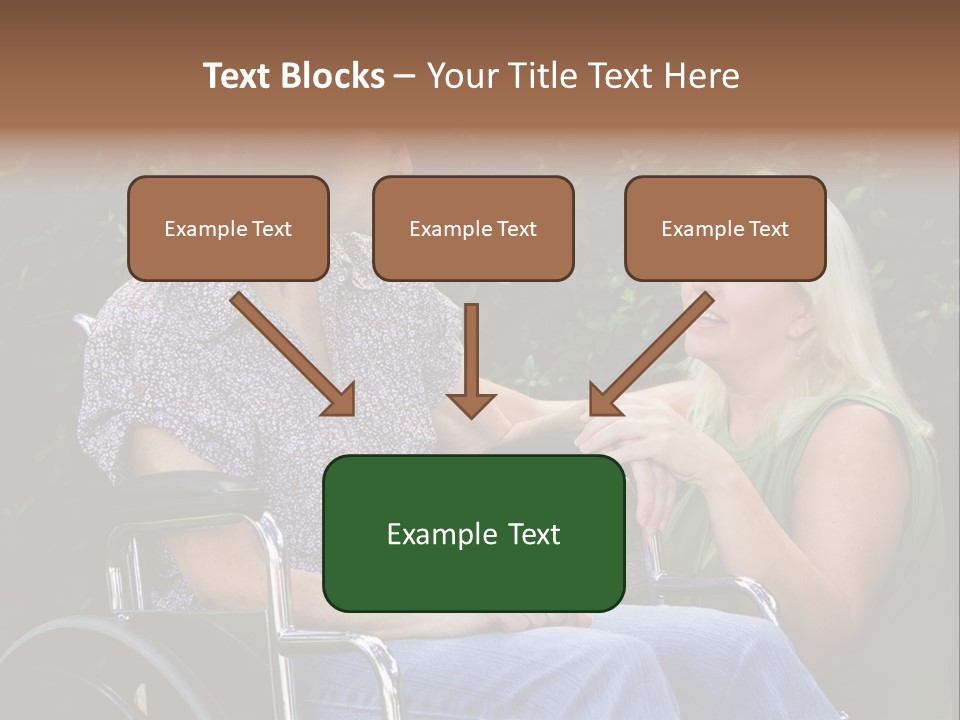 A Woman In A Wheel Chair Talking To Another Woman PowerPoint Template