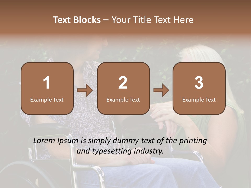 A Woman In A Wheel Chair Talking To Another Woman PowerPoint Template