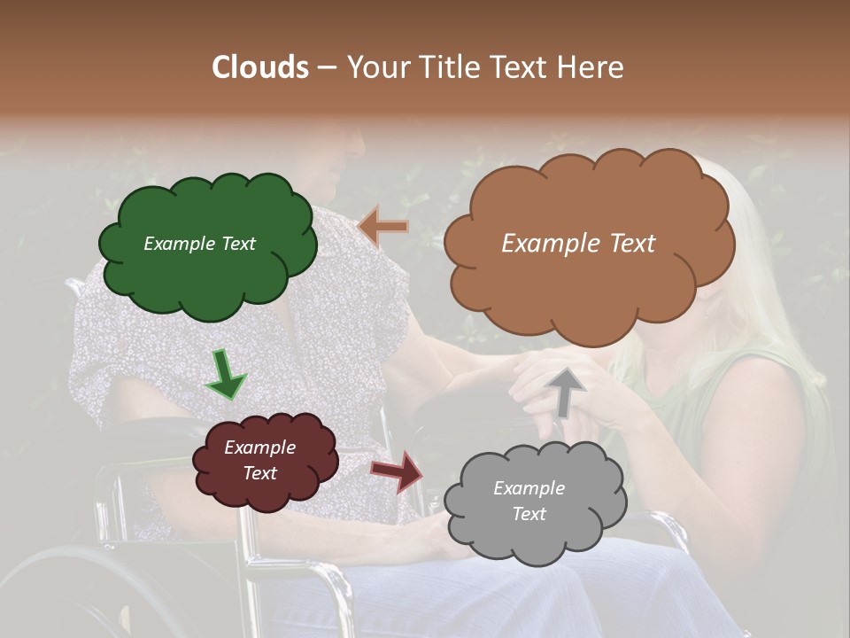 A Woman In A Wheel Chair Talking To Another Woman PowerPoint Template