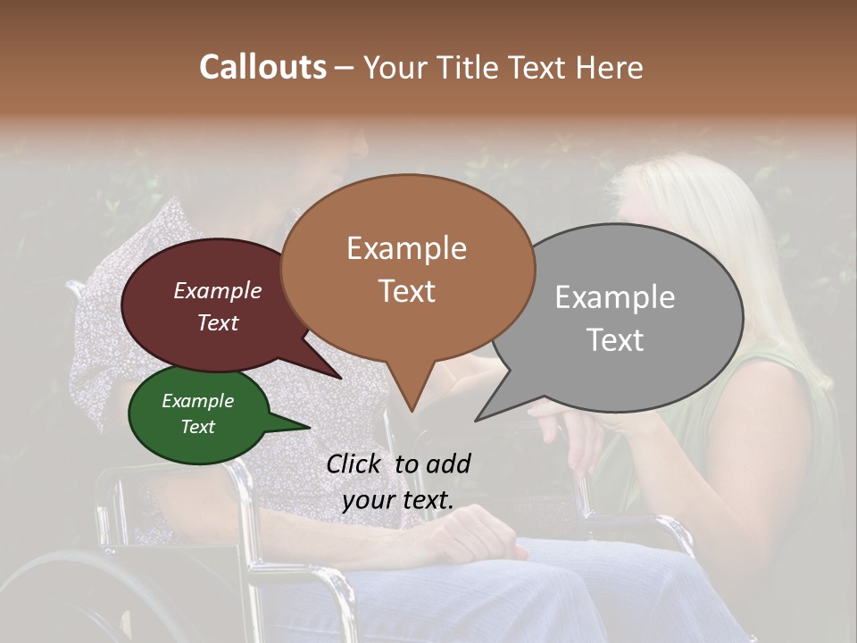A Woman In A Wheel Chair Talking To Another Woman PowerPoint Template