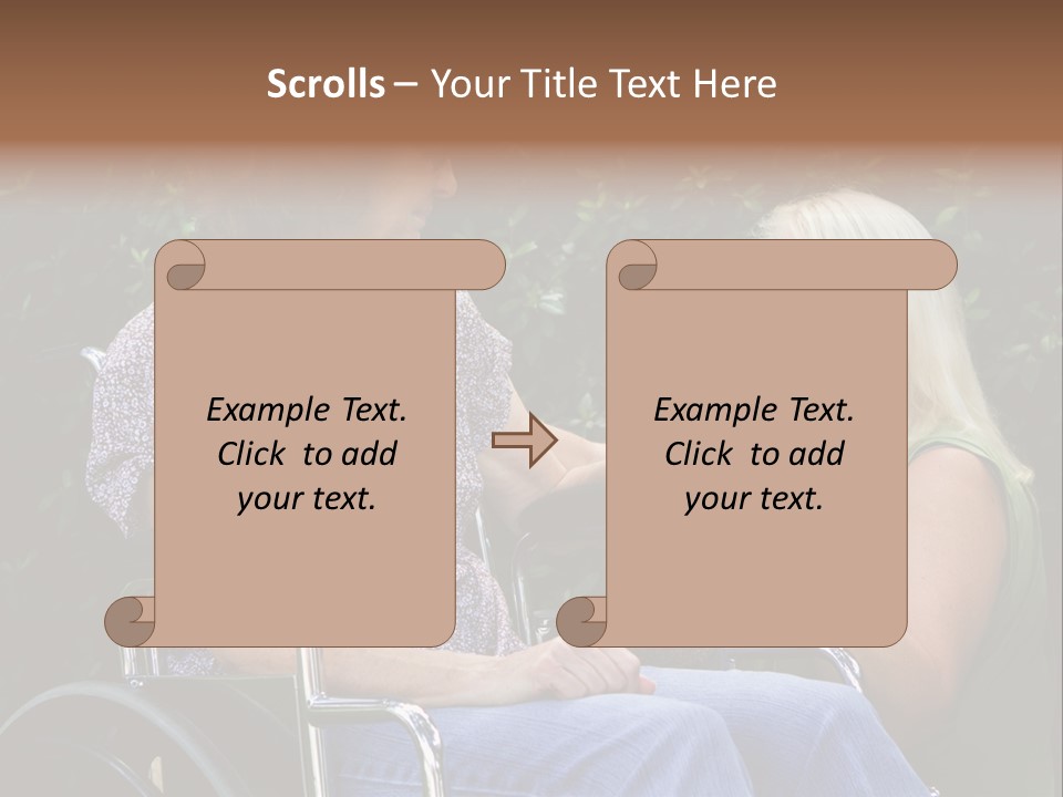 A Woman In A Wheel Chair Talking To Another Woman PowerPoint Template