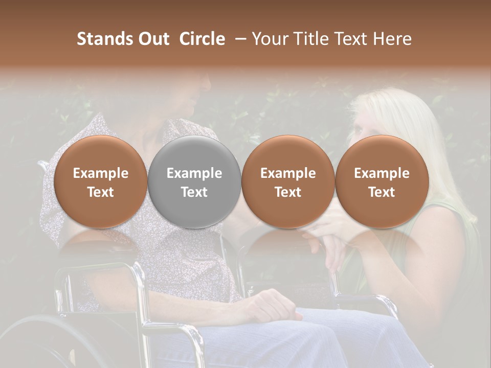A Woman In A Wheel Chair Talking To Another Woman PowerPoint Template