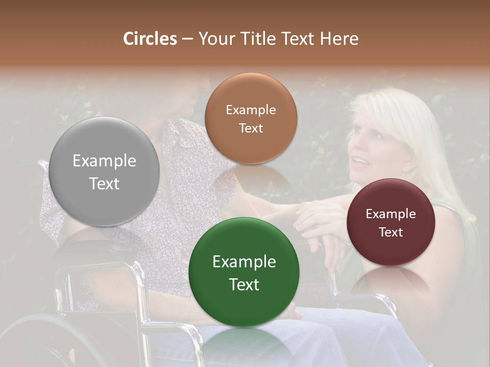 A Woman In A Wheel Chair Talking To Another Woman PowerPoint Template