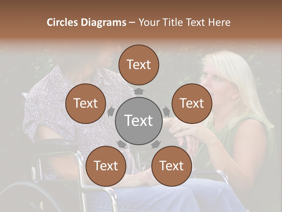 A Woman In A Wheel Chair Talking To Another Woman PowerPoint Template