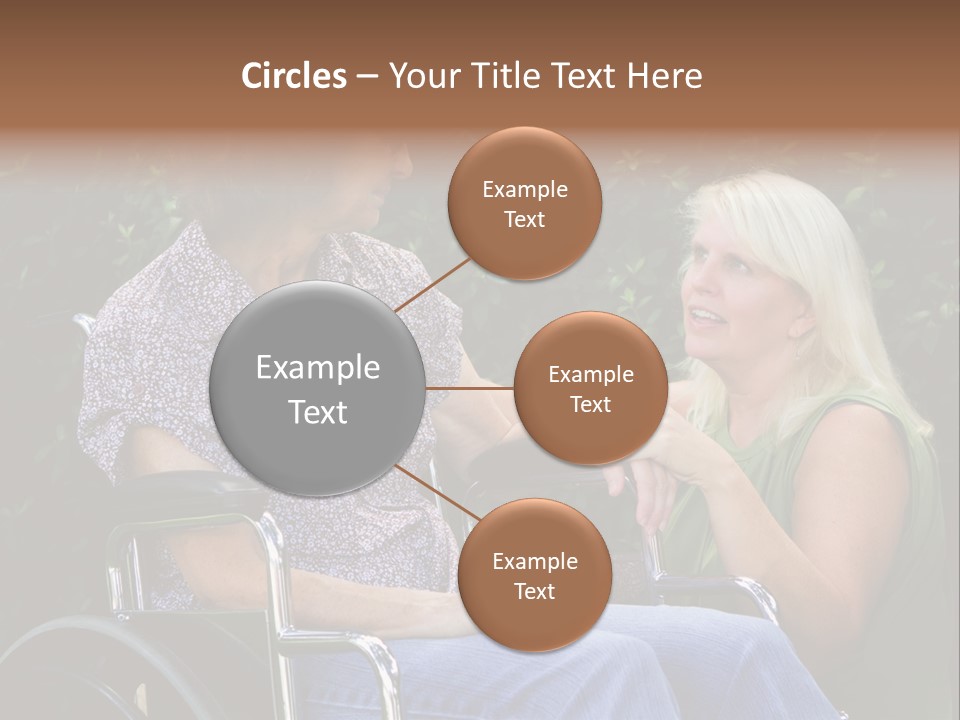 A Woman In A Wheel Chair Talking To Another Woman PowerPoint Template