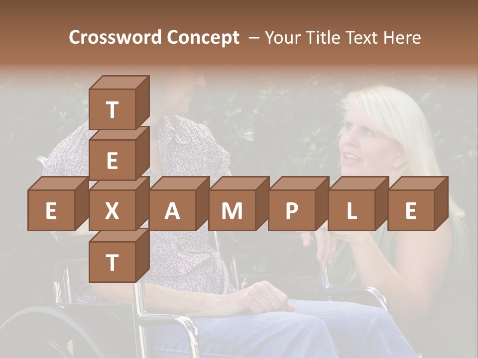 A Woman In A Wheel Chair Talking To Another Woman PowerPoint Template