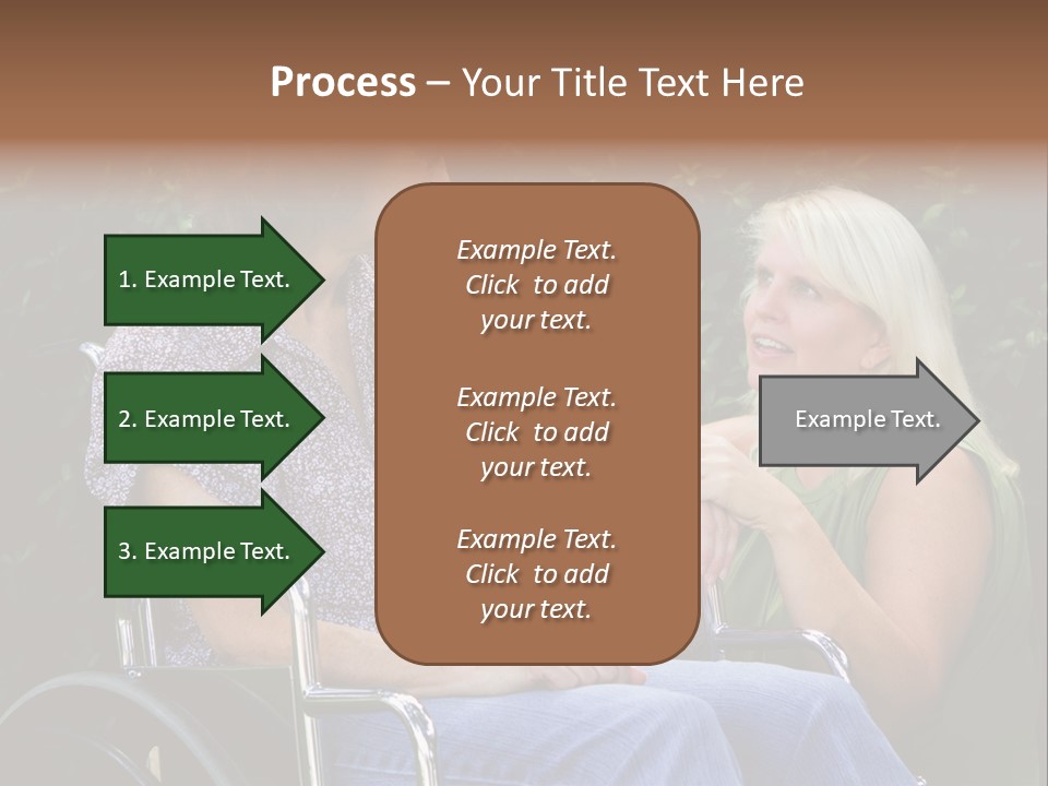 A Woman In A Wheel Chair Talking To Another Woman PowerPoint Template