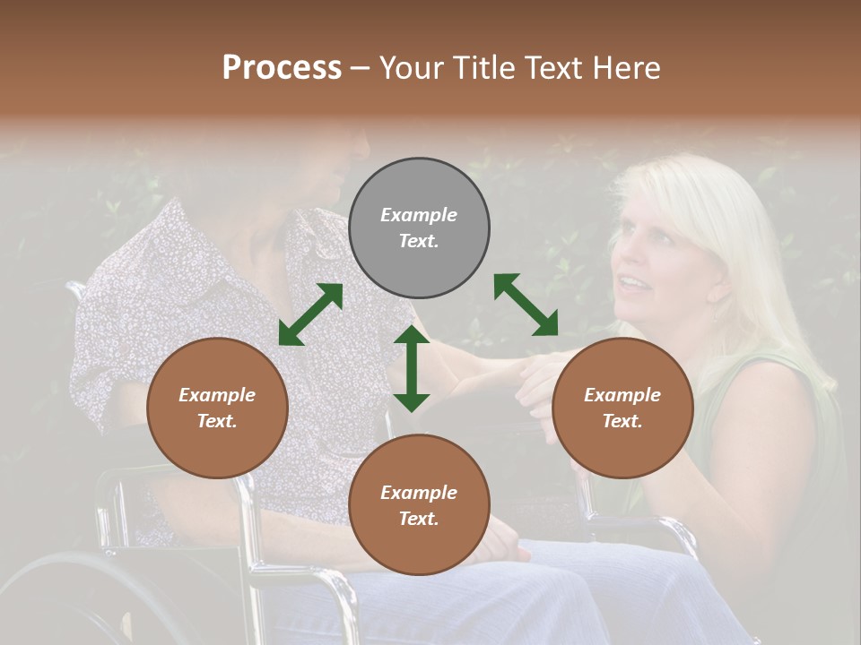 A Woman In A Wheel Chair Talking To Another Woman PowerPoint Template