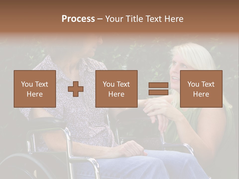 A Woman In A Wheel Chair Talking To Another Woman PowerPoint Template