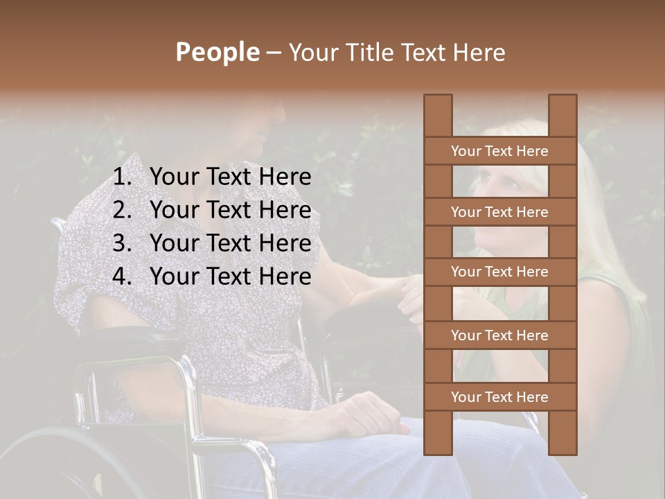 A Woman In A Wheel Chair Talking To Another Woman PowerPoint Template