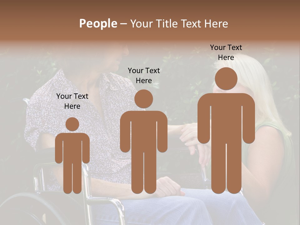 A Woman In A Wheel Chair Talking To Another Woman PowerPoint Template