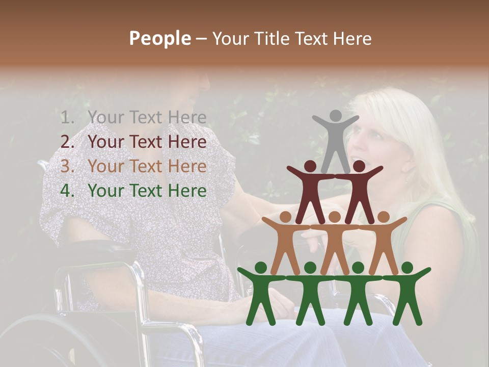A Woman In A Wheel Chair Talking To Another Woman PowerPoint Template