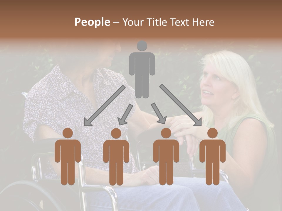 A Woman In A Wheel Chair Talking To Another Woman PowerPoint Template