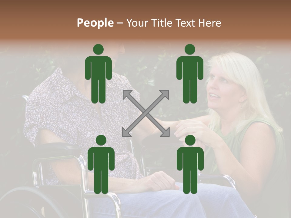 A Woman In A Wheel Chair Talking To Another Woman PowerPoint Template