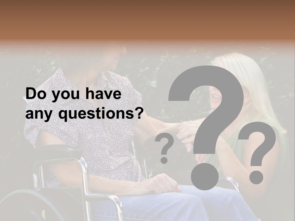 A Woman In A Wheel Chair Talking To Another Woman PowerPoint Template