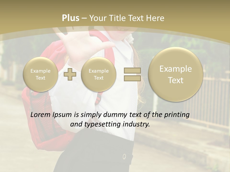 A Girl In A School Uniform Is Making A Hand Sign PowerPoint Template