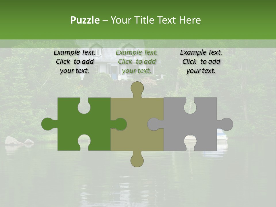 A Boat Is In The Water Near A House PowerPoint Template