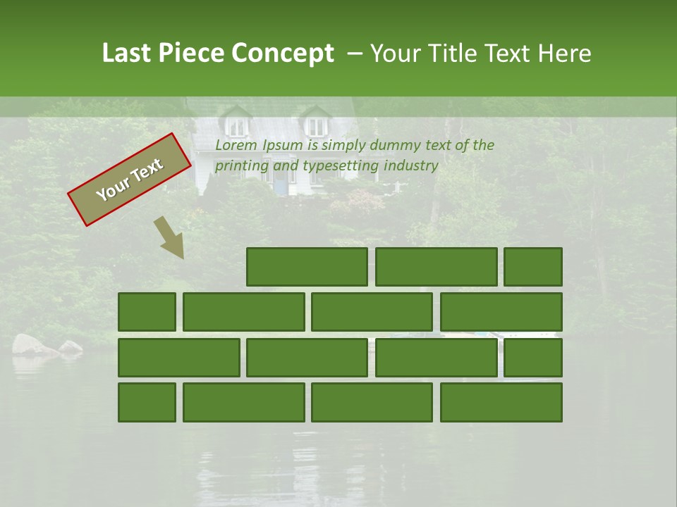 A Boat Is In The Water Near A House PowerPoint Template