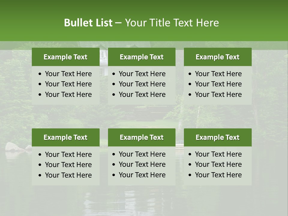 A Boat Is In The Water Near A House PowerPoint Template