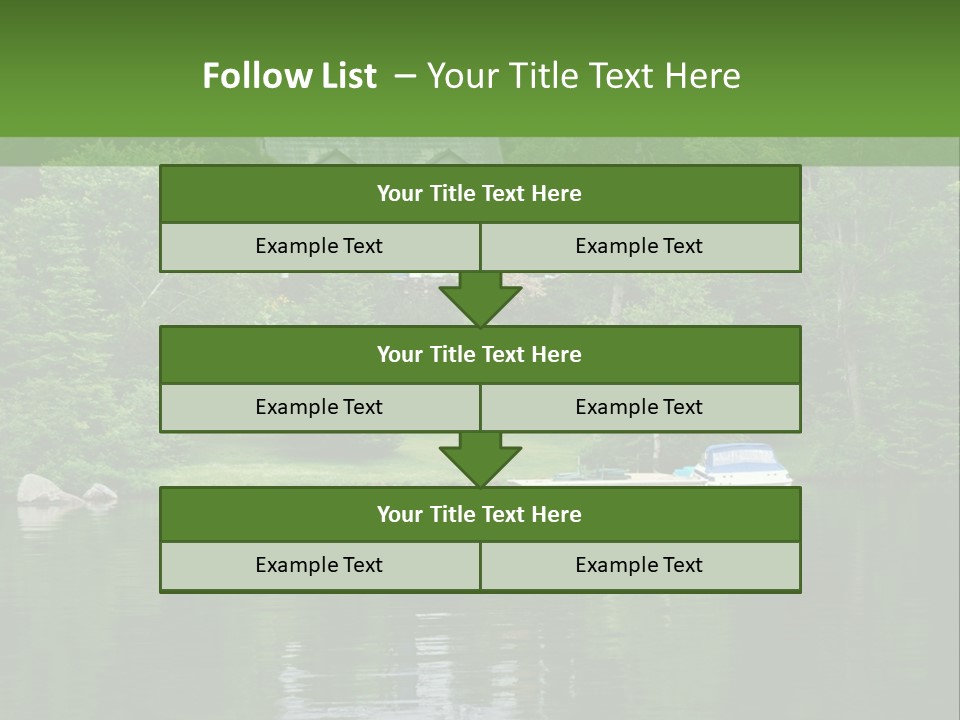 A Boat Is In The Water Near A House PowerPoint Template