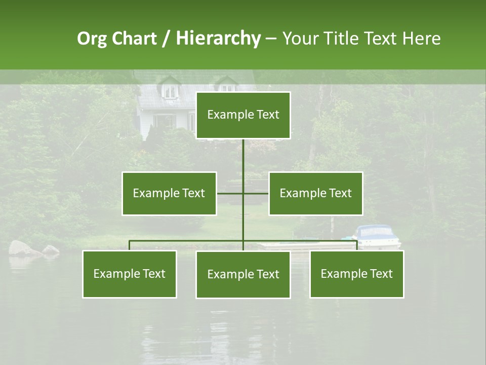 A Boat Is In The Water Near A House PowerPoint Template