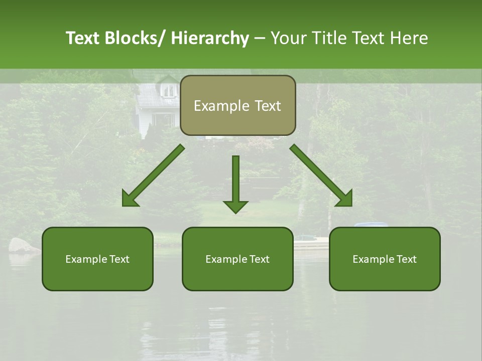 A Boat Is In The Water Near A House PowerPoint Template