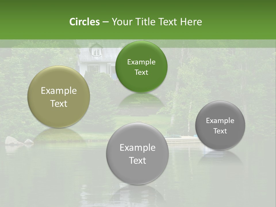 A Boat Is In The Water Near A House PowerPoint Template