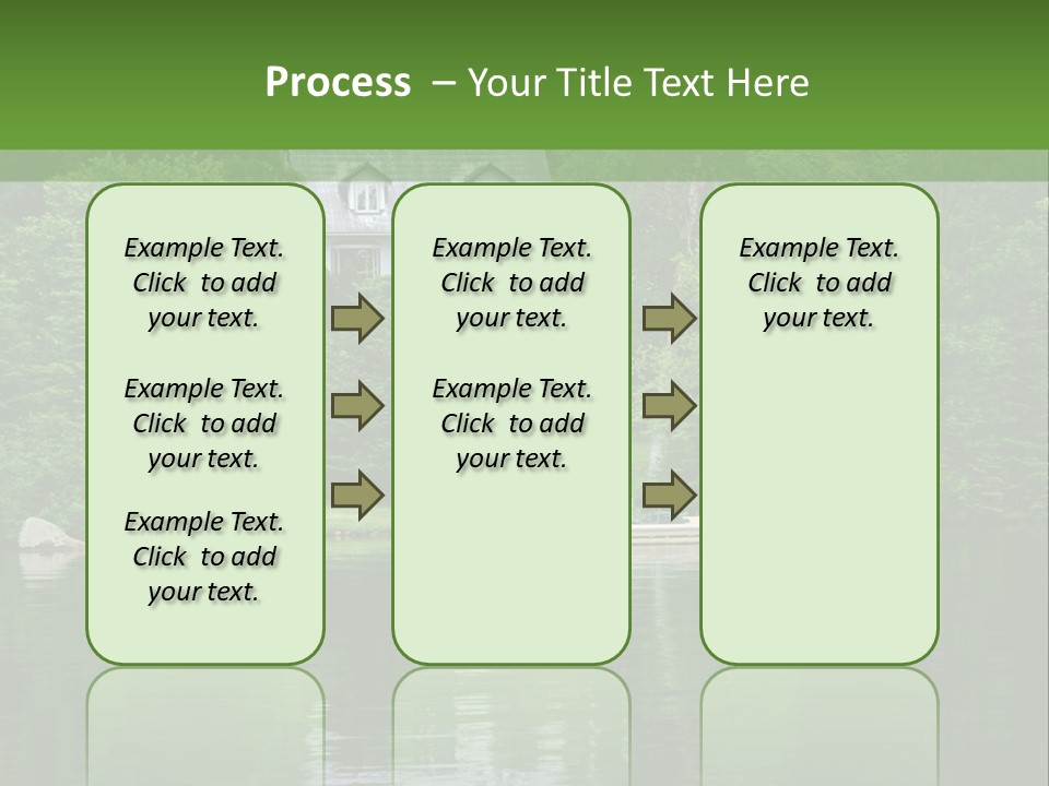 A Boat Is In The Water Near A House PowerPoint Template