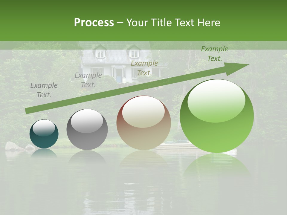 A Boat Is In The Water Near A House PowerPoint Template