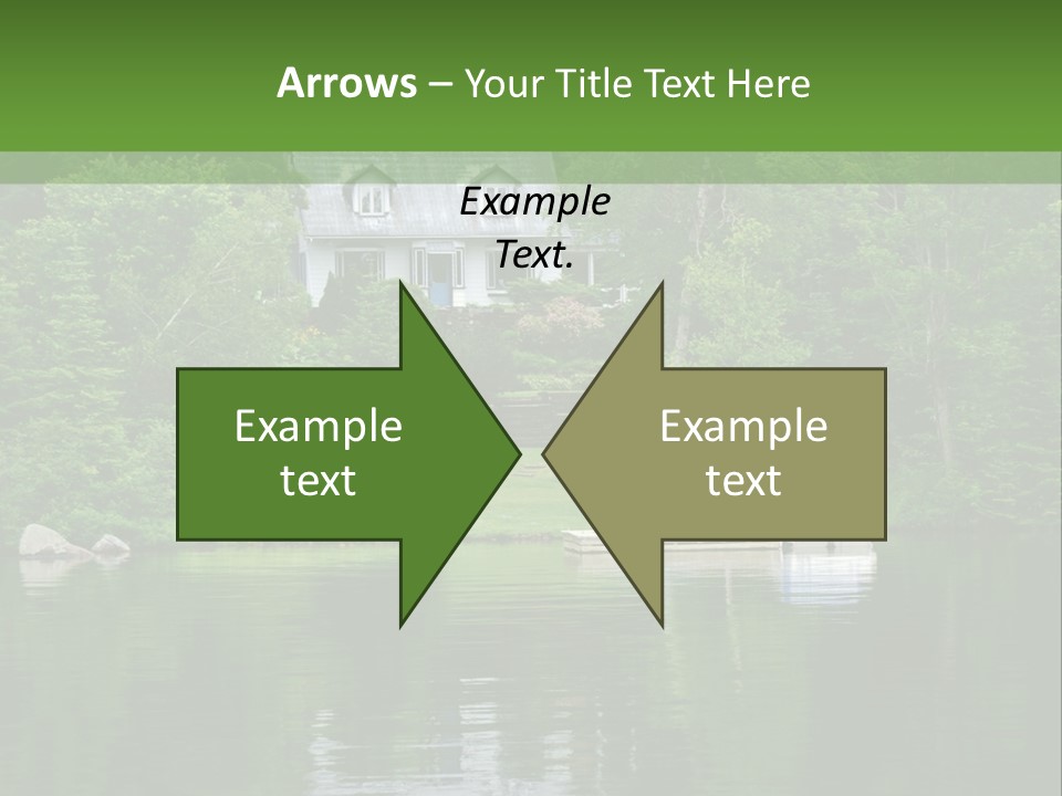 A Boat Is In The Water Near A House PowerPoint Template