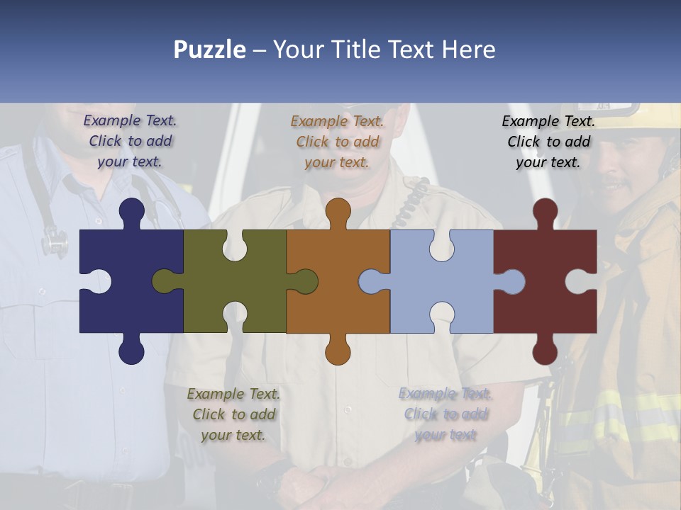 Three Firemen Standing Next To Each Other In Front Of A Fire Truck PowerPoint Template