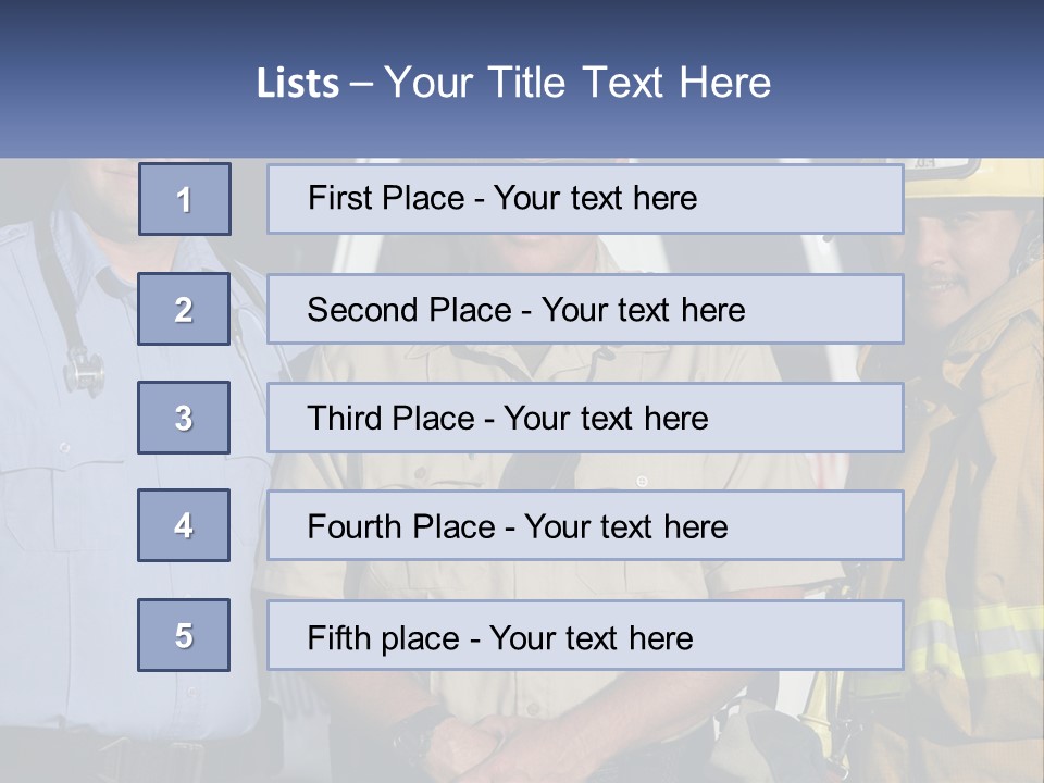 Three Firemen Standing Next To Each Other In Front Of A Fire Truck PowerPoint Template