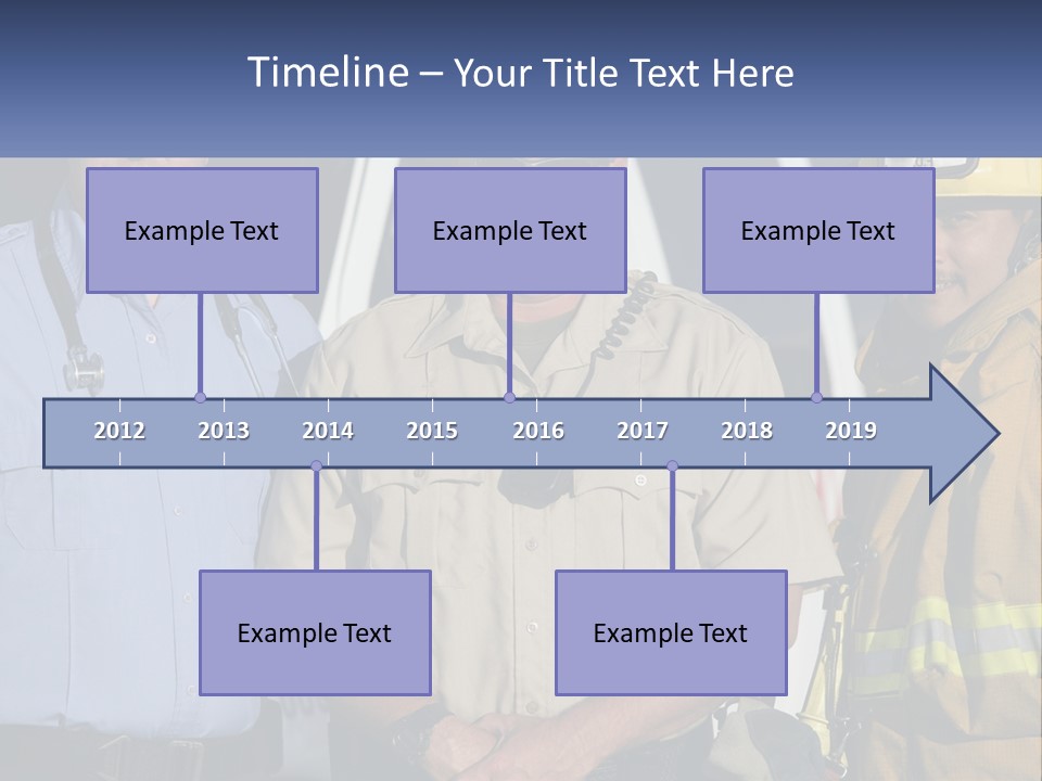 Three Firemen Standing Next To Each Other In Front Of A Fire Truck PowerPoint Template