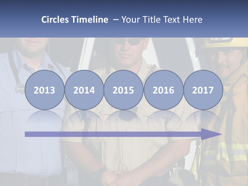 Three Firemen Standing Next To Each Other In Front Of A Fire Truck PowerPoint Template