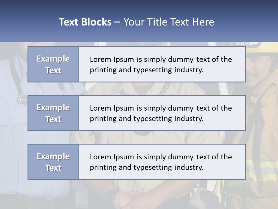 Three Firemen Standing Next To Each Other In Front Of A Fire Truck PowerPoint Template