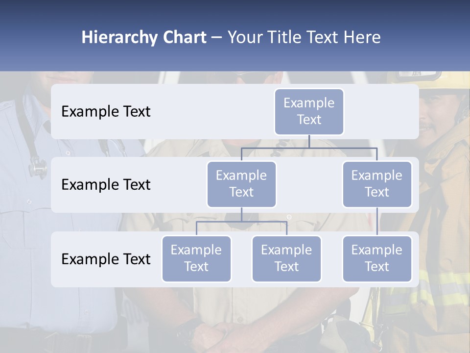 Three Firemen Standing Next To Each Other In Front Of A Fire Truck PowerPoint Template