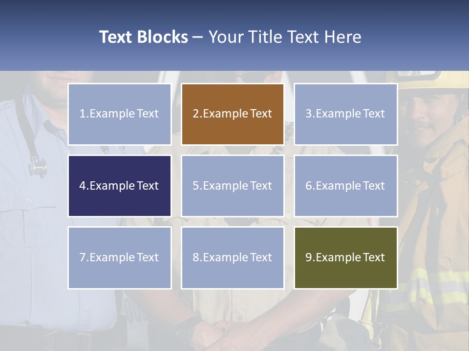 Three Firemen Standing Next To Each Other In Front Of A Fire Truck PowerPoint Template