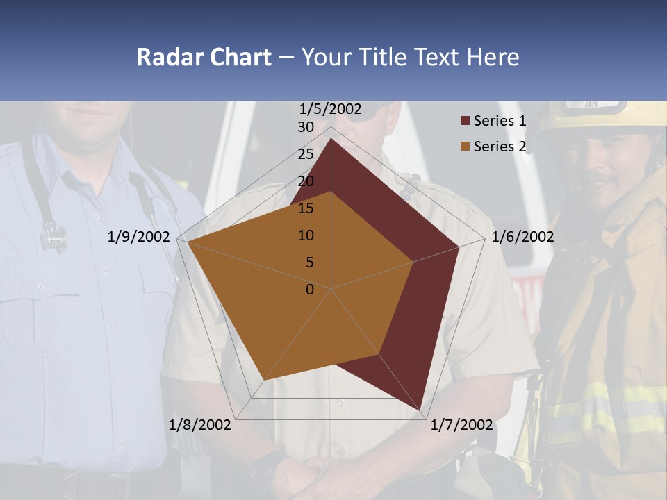 Three Firemen Standing Next To Each Other In Front Of A Fire Truck PowerPoint Template